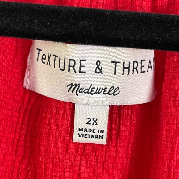 Madewell Texture & Thread Womens Plus 2X Red Peasant Top Short Sleeve Shirt - Picture 5 of 9